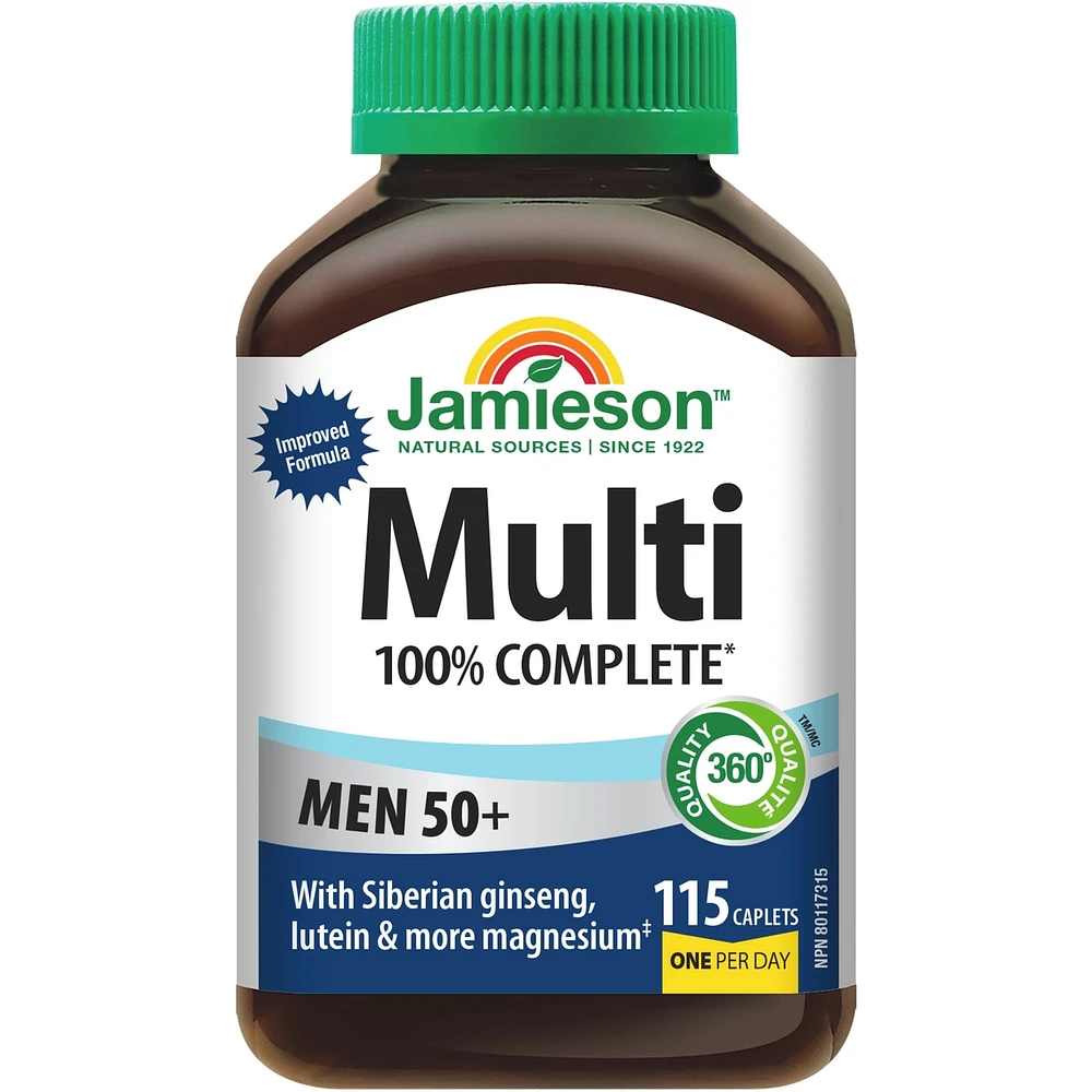 Multivitamine complète à 100 % pour hommes 50+ 115 ct