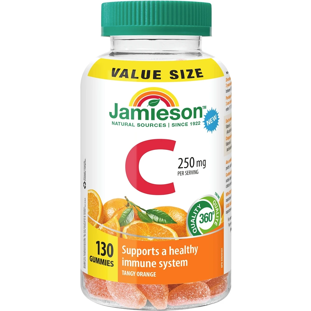 Gummies de vitamine C orange fraîche format économique