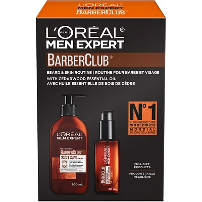 L'Oreal Paris Men Expert BarberClub kit with Mens 3-In-1 Face, Beard, Hair Wash + Mens Face and Beard oil, with Cedarwood oil, 200 mL + 30 mL