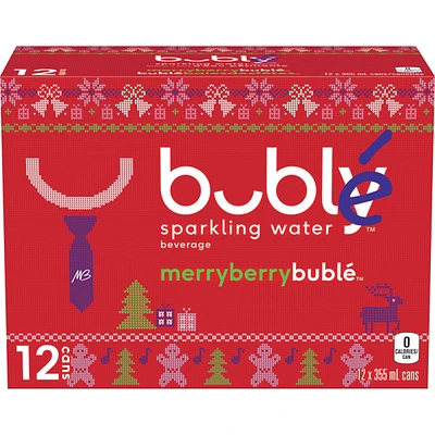 Boisson à base d'eau pétillante bublé baies des fêtes