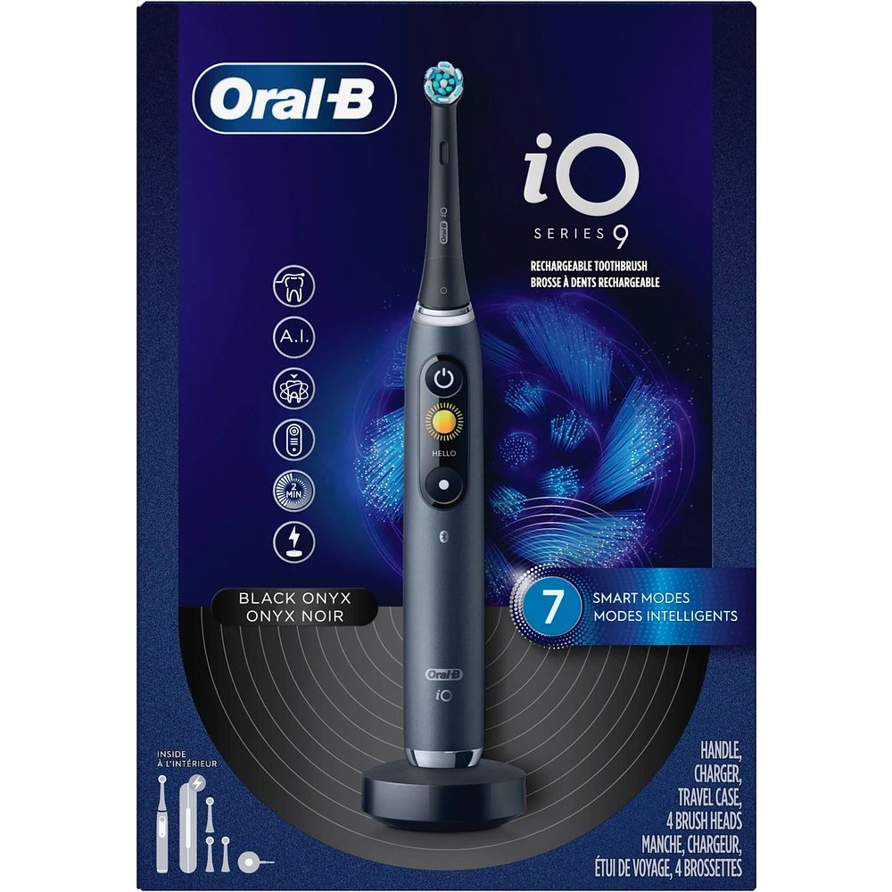 Brosse à dents électrique avec 4 brossettes Oral-B iO Series 9, onyx noir