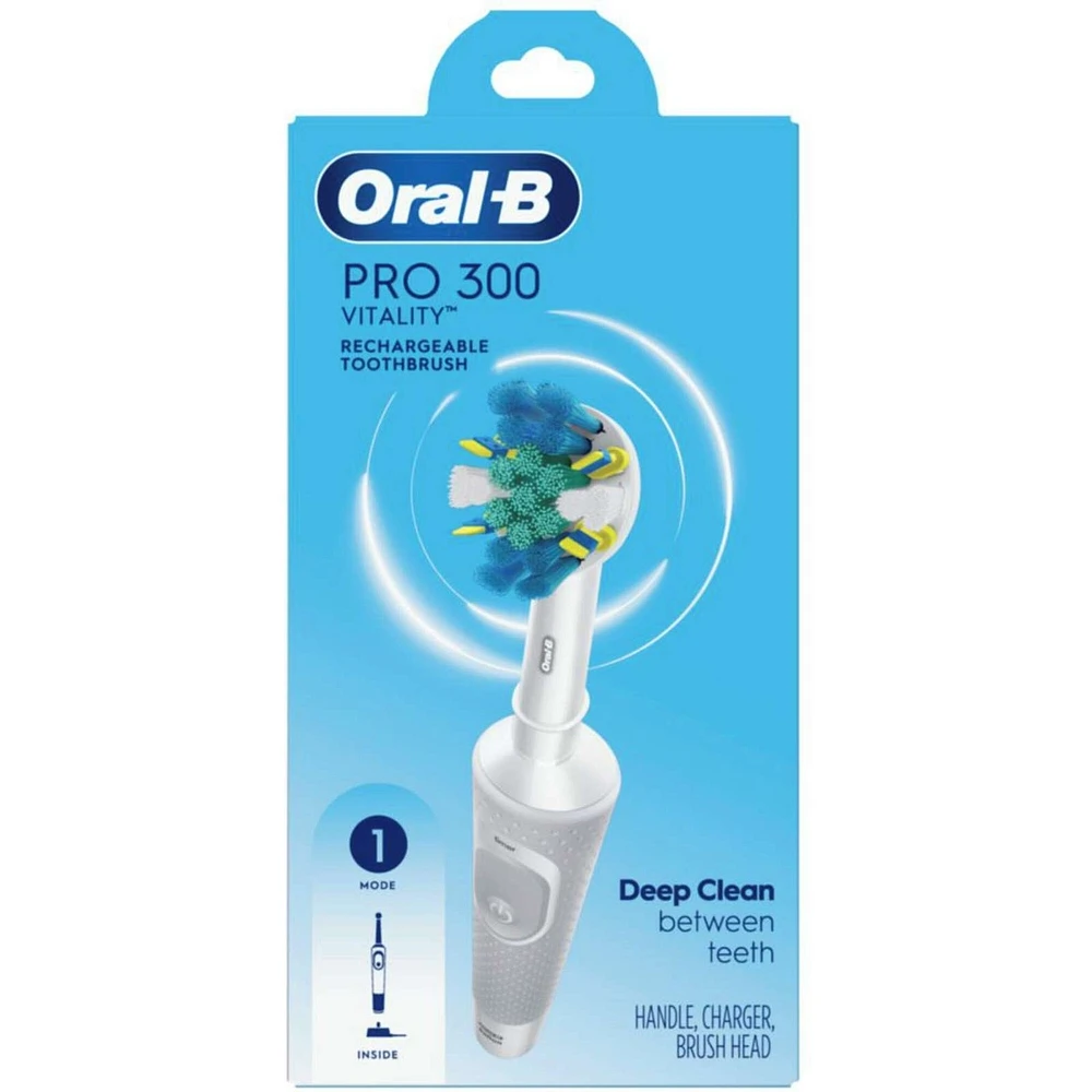 Brosse à dents électrique Oral-B Pro 300 Vitality avec (1) brossette, rechargeable, White