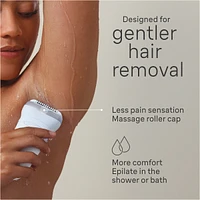 Braun Silk-épil 7 Epilator, Wet and Dry, Wide Head, Includes Shaver Head and Trimmer Comb, SE7-041, Silver