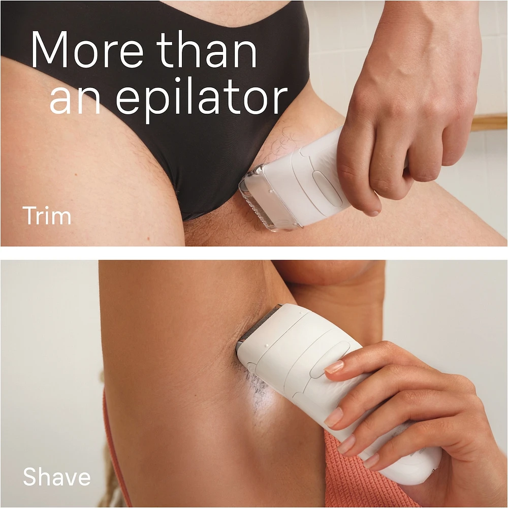 Braun Silk-épil 7 Epilator, Wet and Dry, Wide Head, Includes Shaver Head and Trimmer Comb, SE7-041, Silver