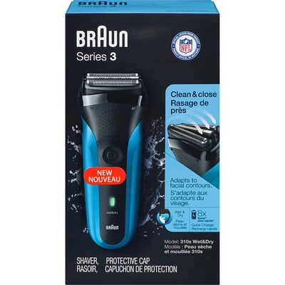 Braun rasoir 310 boîte noir/bleu