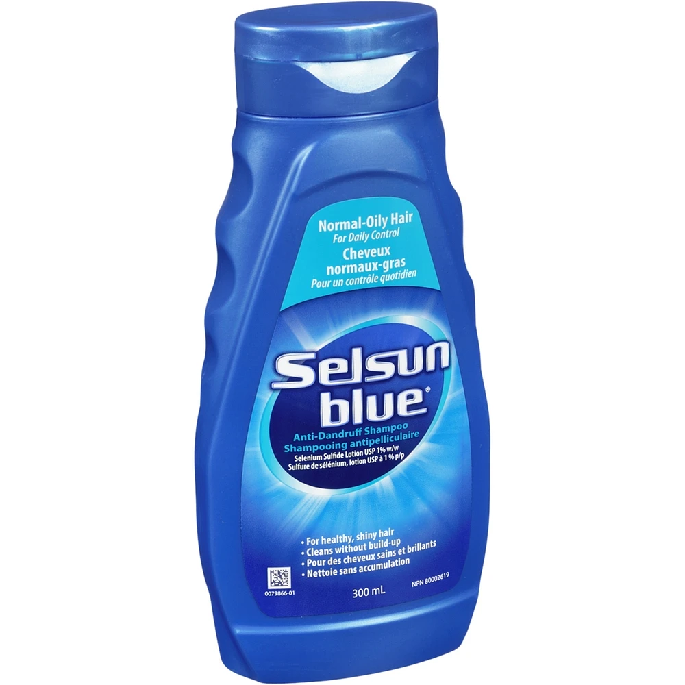 Selsun Blue Normal-Oily Hair Anti-Dandruff Shampoo, 300mL, Helps Control Dandruff, Itching and Flaking, 1% Selenium Sulfide Formula