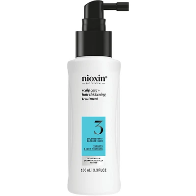 Soin épaississant pour le cuir chevelu et les cheveux Système 3 de Nioxin - Sérum pour cheveux colorés ou secs, endommagés et légèrement clairsemés, 100 mL