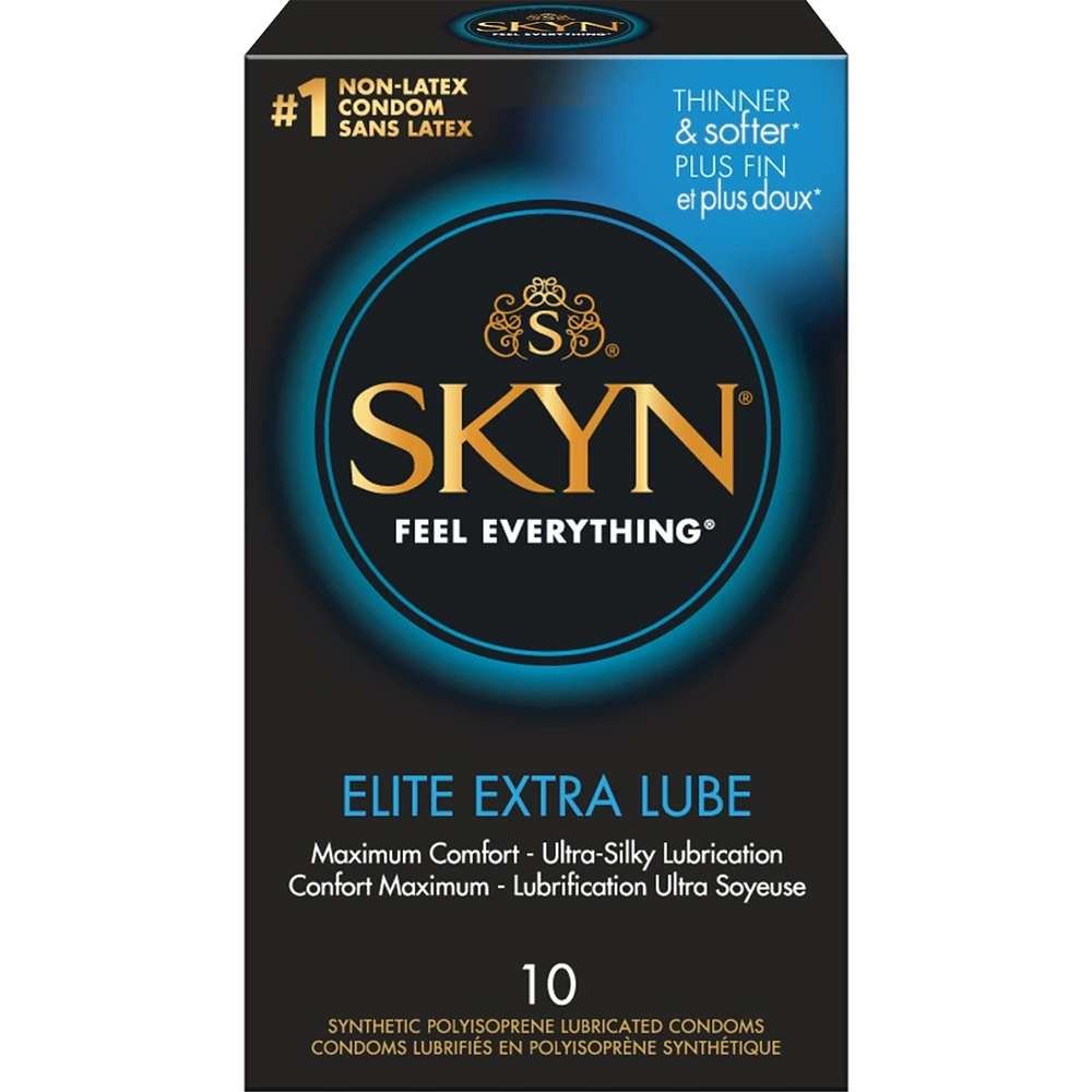 SKYN® Elite Extra Lube 10 Condoms Lubrifiés sans Latex Naturel