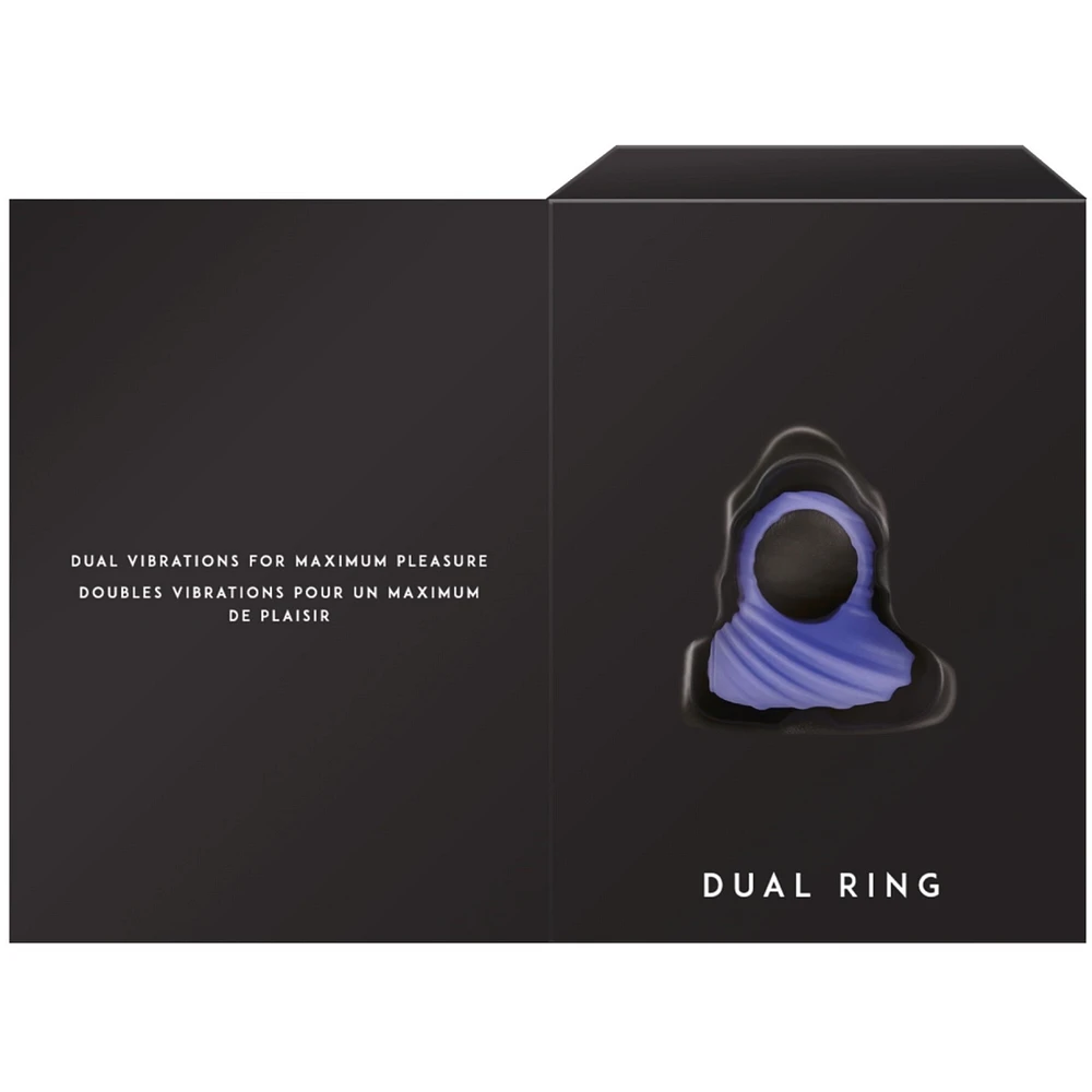 SKYN Dual Ring 1 Vibrating Ring & Sensual Massager, Ribbed Texture, 3 Variable Speeds, Rechargeable.