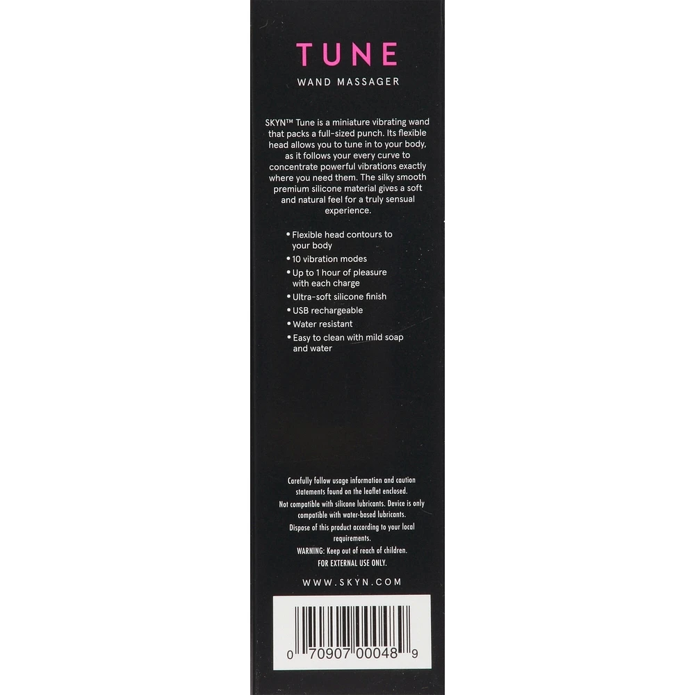 SKYN Tune Personal Massager - Miniature Vibrating Wand - ultra soft silicone finish, water resistant, 10 vibration modes