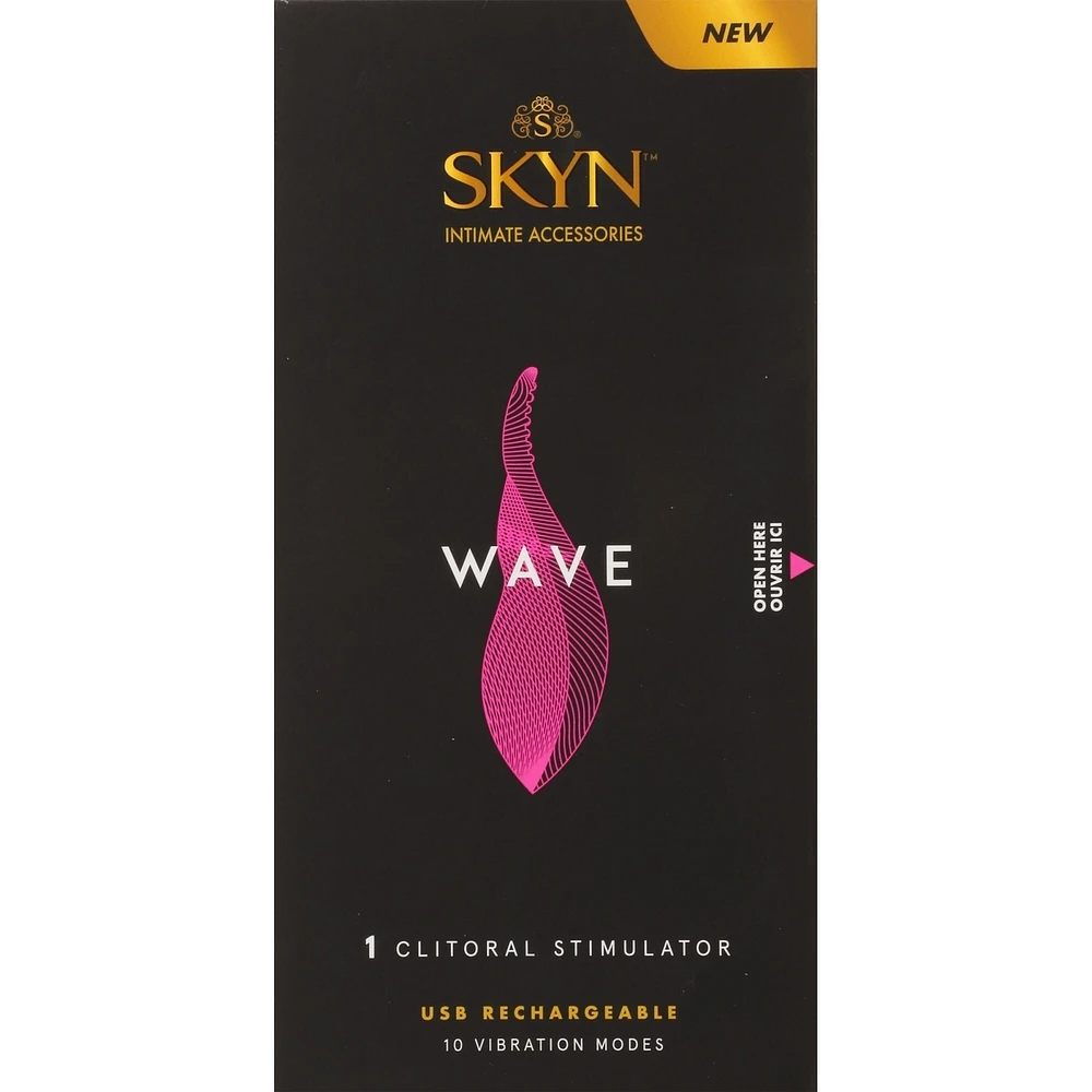 Wave de SKYN, stimulateur clitoridien, finition en silicone ultra doux, résistant à l'eau, masseur clitoridien scintillant, 10 vitesses variables, rechargeable