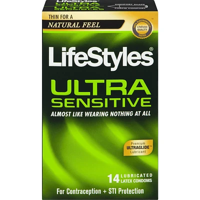 Ultra Sensibles Condoms Lubrifiés en Latex