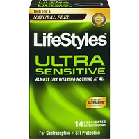 Ultra Sensitive 14 Lubricated Latex Condoms