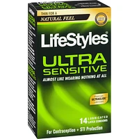 Ultra Sensitive 14 Lubricated Latex Condoms
