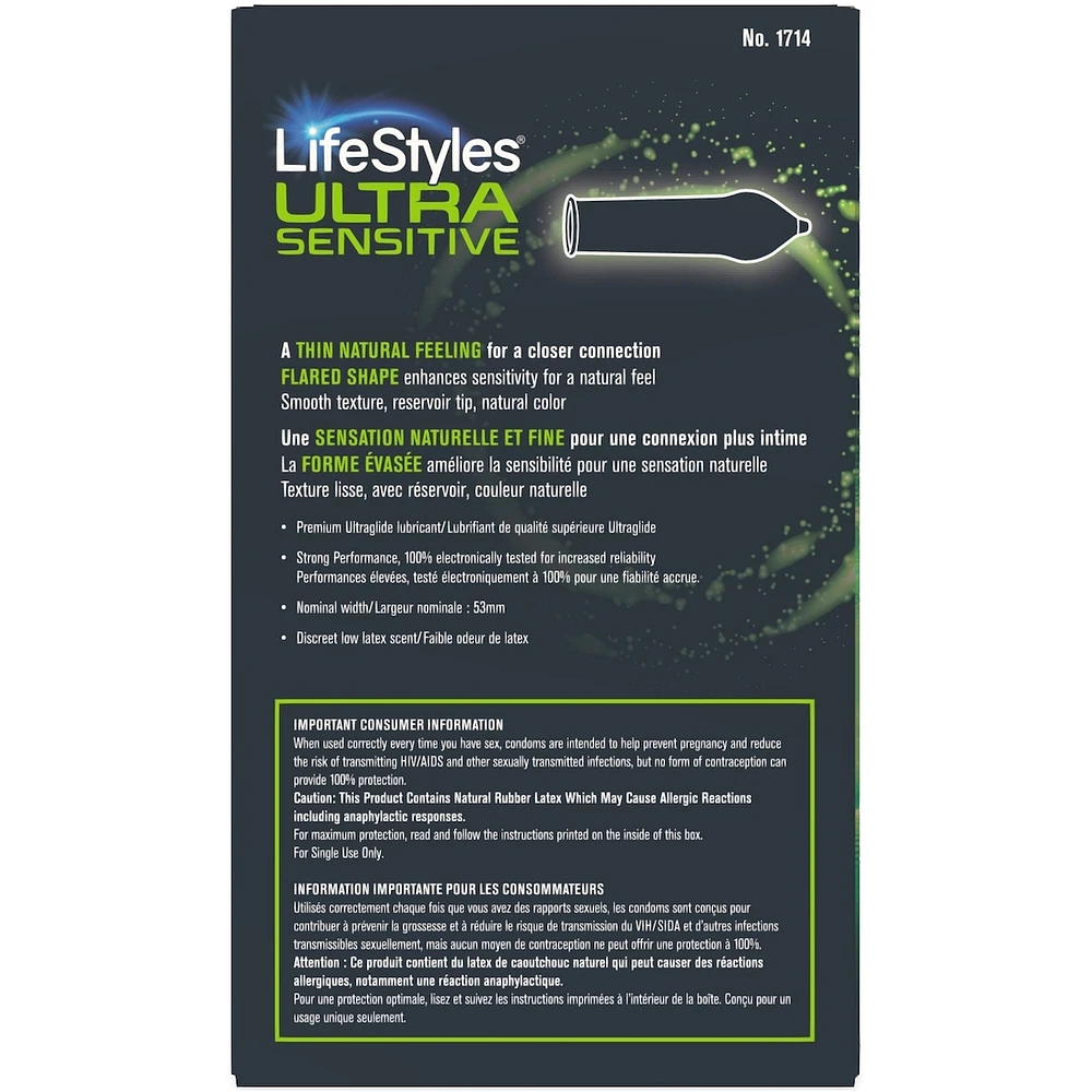Ultra Sensibles Condoms Lubrifiés en Latex