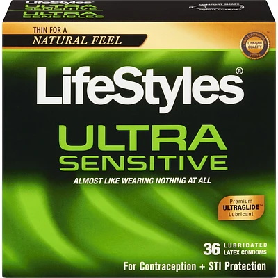 Ultra Sensitive 36 Lubricated Latex Condoms