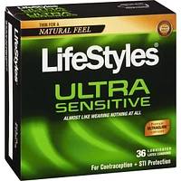 Ultra Sensitive 36 Lubricated Latex Condoms