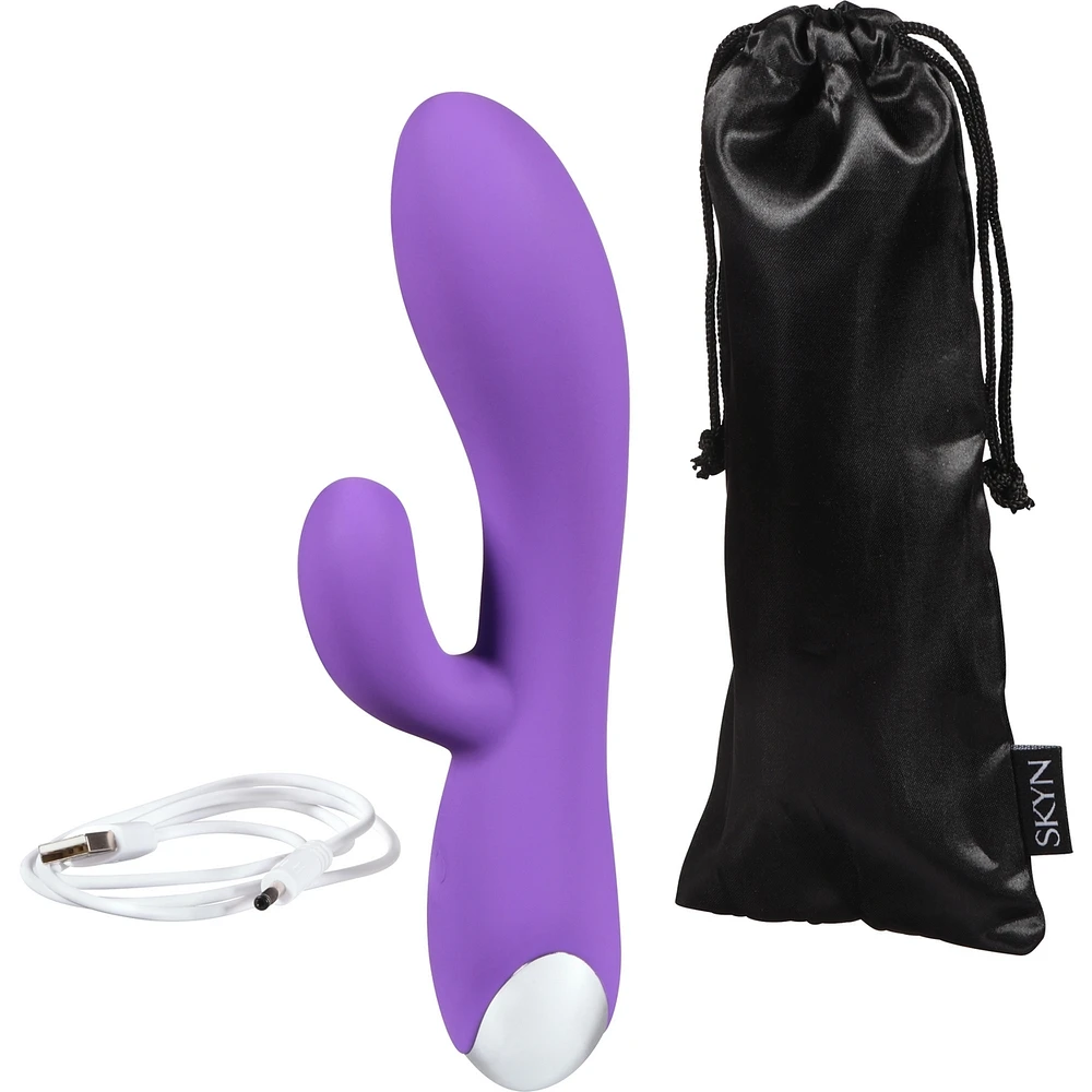 SKYN Vibes Personal Massager, Intimate Vibrator, soft silicone curved design, water resistant, 20 speeds and pulsations, rechargeable