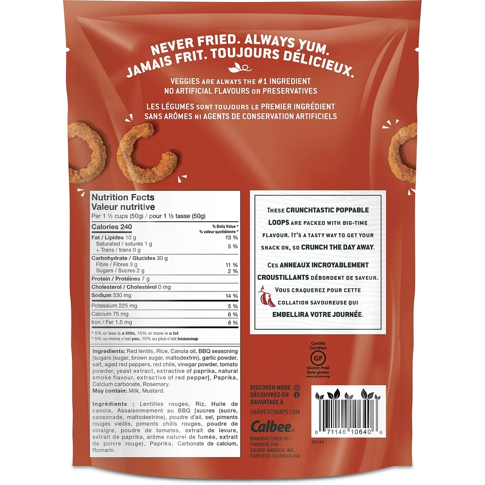 Harvest Snaps Crunchy Loops Kick’n Barbecue