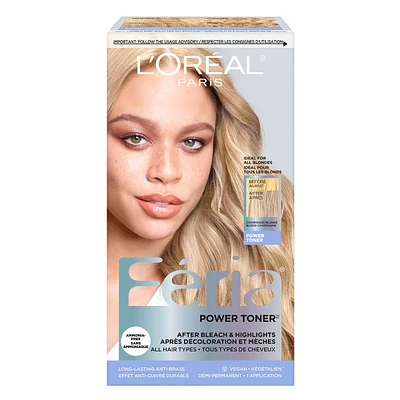 Power hair Toner, Long Lasting Anti brass Toner for blonde hair, bleached highlights; - Reduce brassiness all types and textures