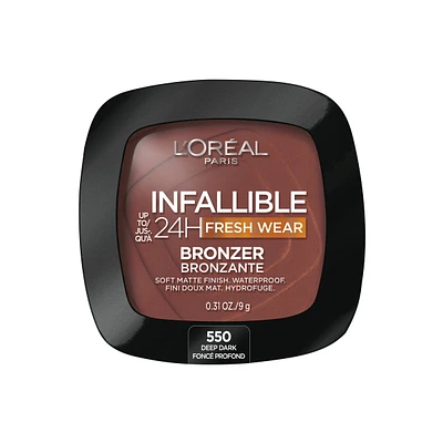 L'Oreal Paris Infallible Up to 24H Fresh Wear Soft Matte Longwear Bronzer. Waterproof, heatproof, transfer, humidity and sweatproof, Tan, 0.31 oz