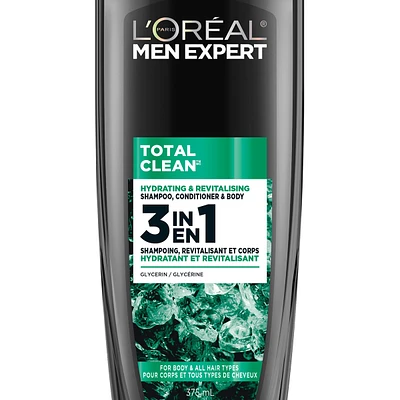 Men Expert Total Clean 3-en-1 Shampoing