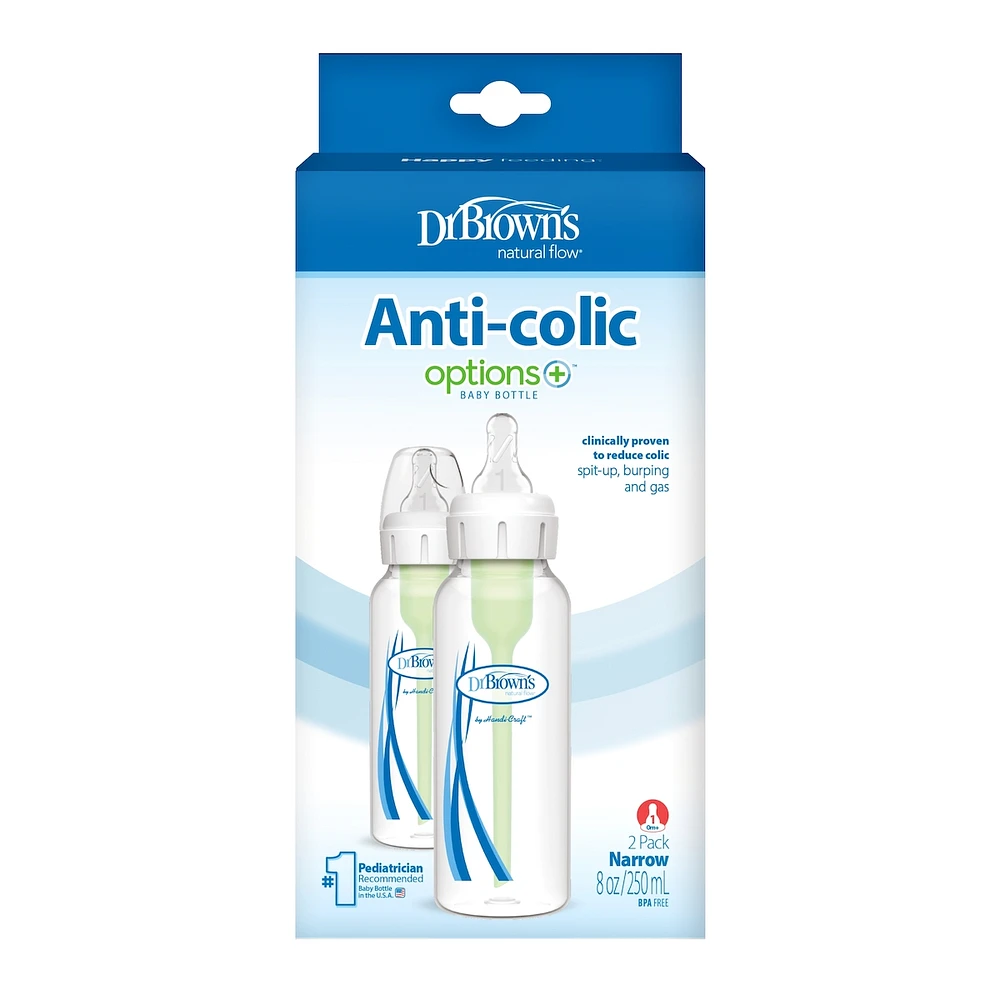 8oz/250ml Options+ Narrow Bottle 2pk
