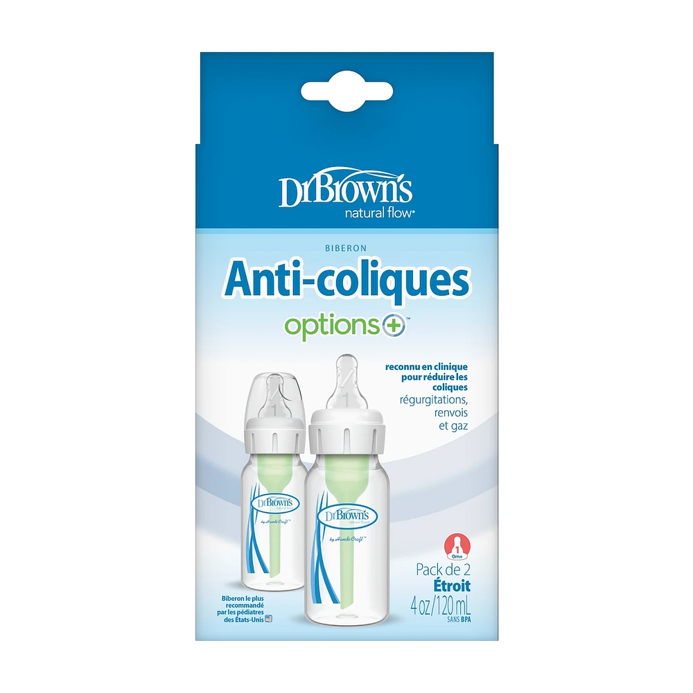 4oz/120ml Options+ Narrow Bottle 2pk