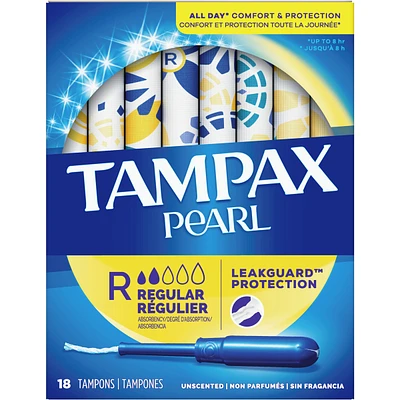 Pearl Tampons Regular Absorbency, 18 Count