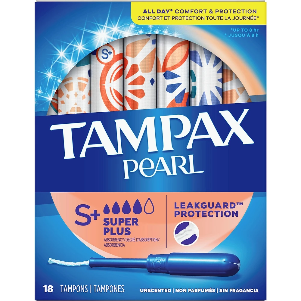 Tampons Pearl, degré d’absorption Super Plus, 18 tampons
