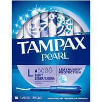 Pearl Tampons Light Absorbency, 18 Count