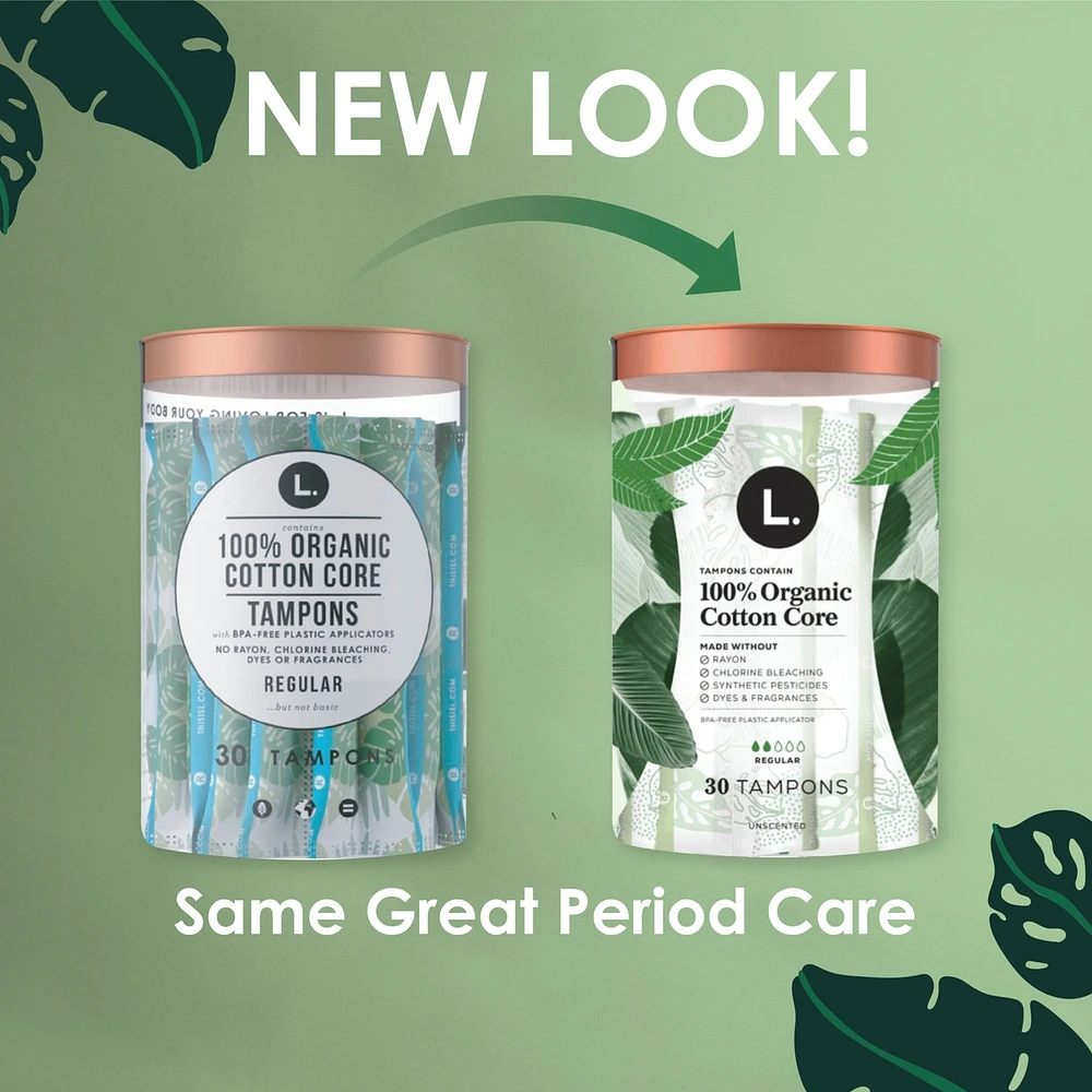 Cotton Tampons Regular/Super Absorbency Multipack, Free from Chlorine Bleaching, Pesticides, Fragrances, or Dyes