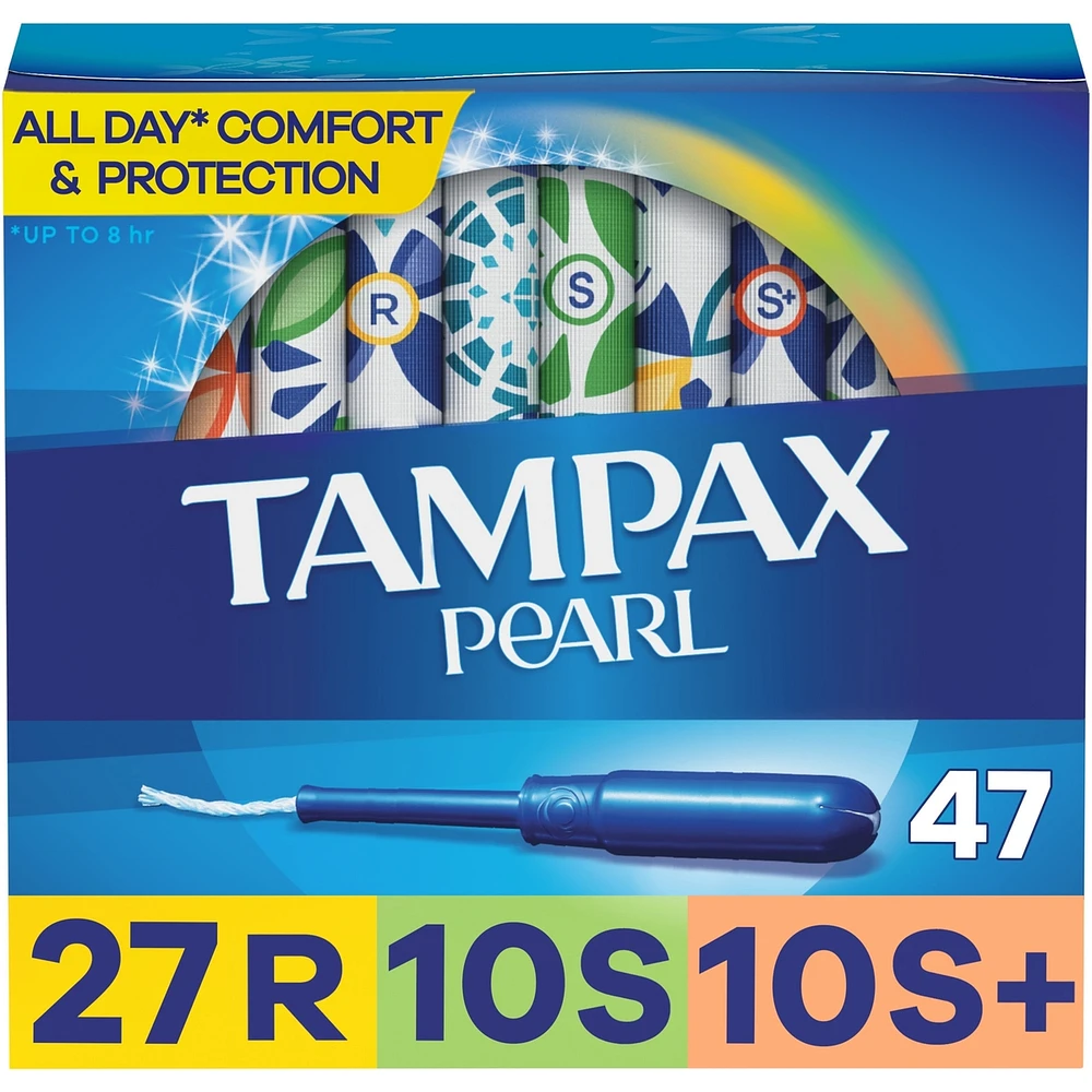 Tampons Tampax Pearl avec tresse anti-fuites LeakGuard, degré d’absorption régulier/super/super plus, emballage triple, non parfumés