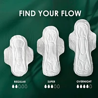 Ultra Thin Pads for Women, Overnight Absorbency, Breathable Cotton Top Layer, Unscented Pads with Wings