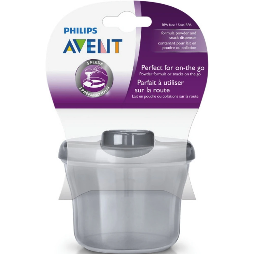 Doseur de lait en poudre et contenant à collation Philips Avent, gris, SCF135/18
