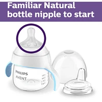 Natural Trainer Sippy Cup with Natural Response Nipple and Soft Spout, Clear, 5oz, SCF263/01