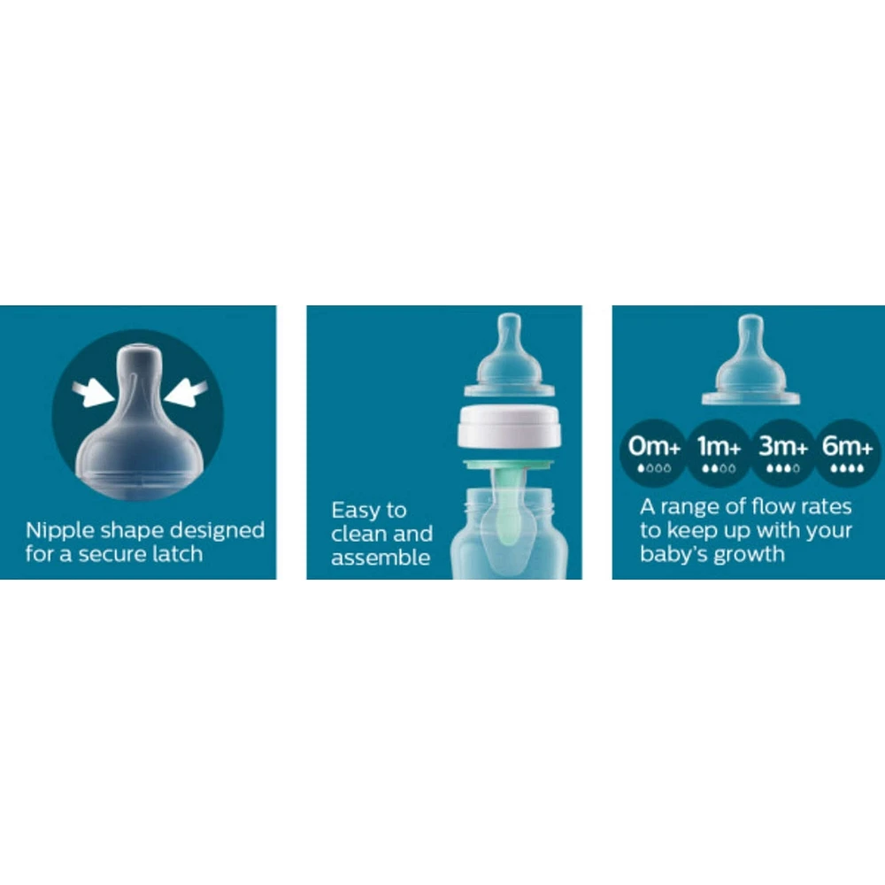 Avent Anti-colic Baby Bottle with AirFree Vent, 4oz, 1 pack, SCY701/01