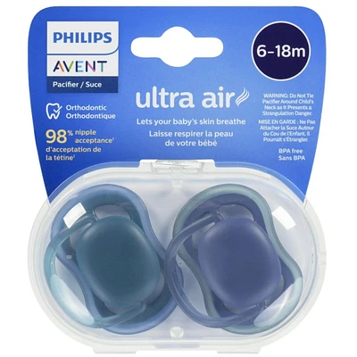 Suce ultra-aérée Philips Avent pour bébés de 6 à 18 mois, coloris opale et bleu acier, SCF085/31