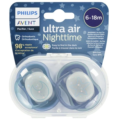 Suce ultra-aérée Philips Avent pour bébés de 6 à 18 mois, motifs étoile et lune, SCF376/13