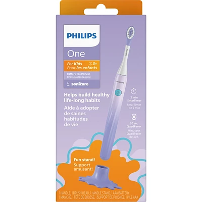 Brosse à dents à pile Philips One de Sonicare, violet, HY1130/01