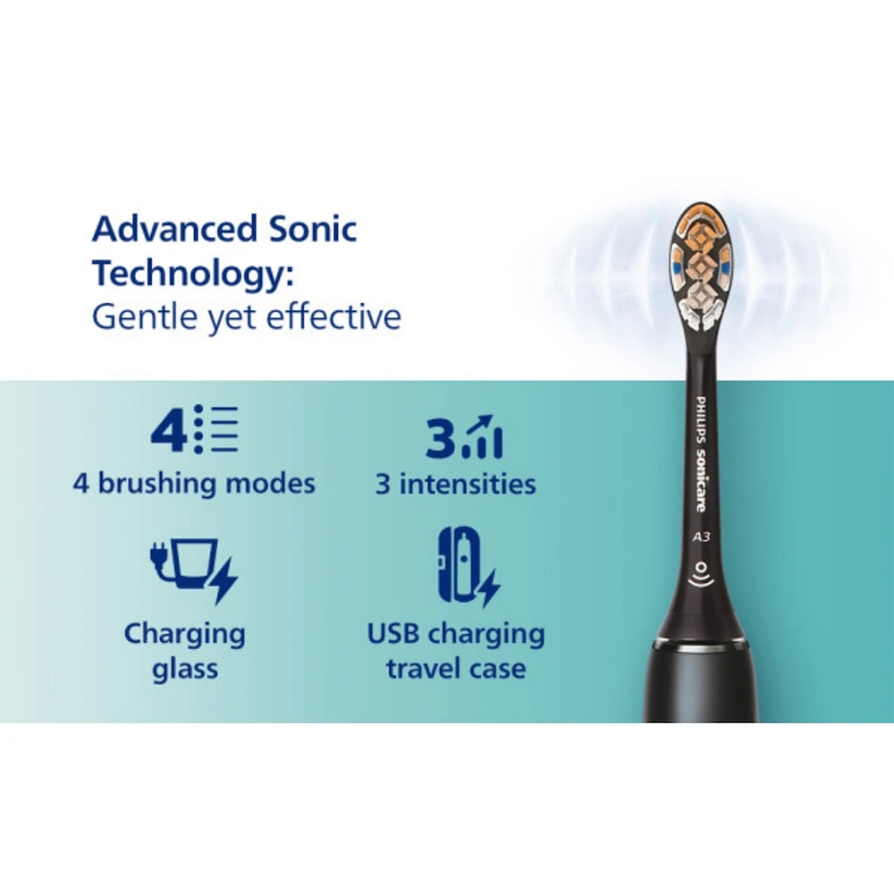 Brosse à dents électrique rechargeable Philips Sonicare DiamondClean Smart 9350, noir, HX9902/76