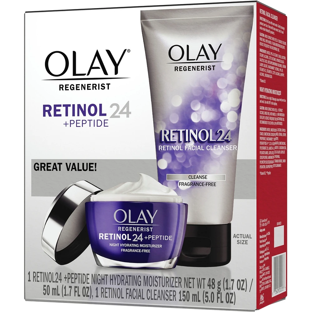 Retinol 24 Duo Pack, Cleanser 5.0 Fl Oz, Moisturizer