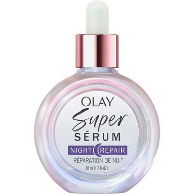 Super sérum réparateur de nuit 5en1 de Sérum léger renouvelant pour le visage, 30mL (1,0oz liq.) Soin de la peau correcteur de rides avec acide salicylique, niacinamide, acide lactique, glycérine, pep