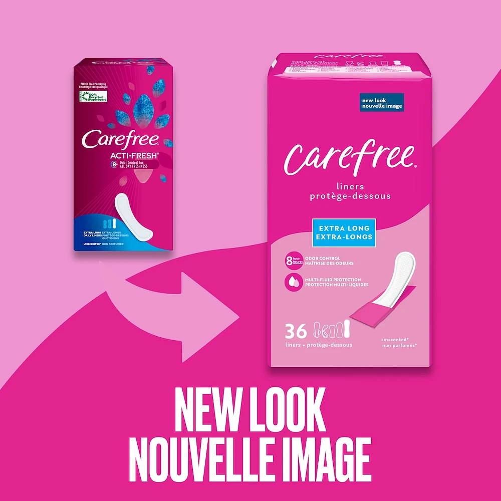 Carefree Acti-Fresh Body Shape Panty Liners Extra Long