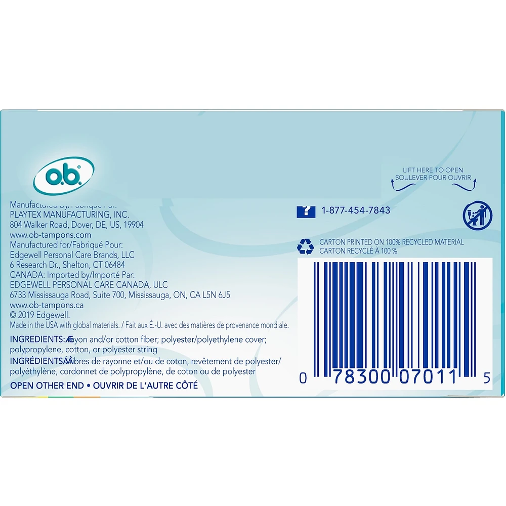 o.b. Original Non-Applicator Tampons Multipack Regular Super & Super Plus