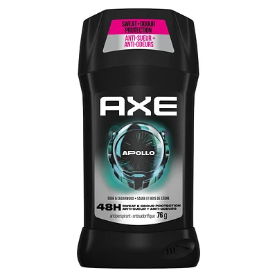 AXE  Antiperspirant Stick for Long Lasting Sweat Protection Apollo Sage & Cedarwood Men's Antiperspirant 48 hours anti-sweat with high definition scent 76 g