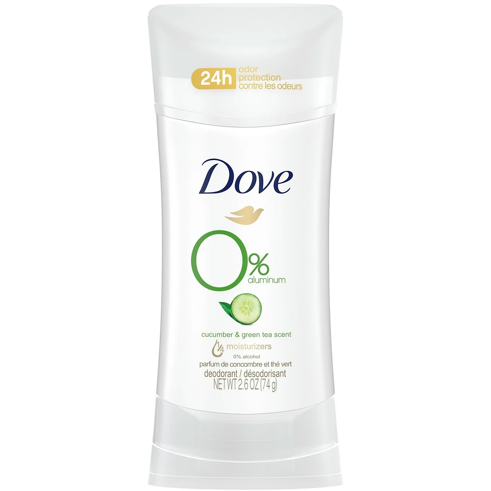 Désodorisant Dove 0 % d'aluminium Concombre et thé vert protection antibactérienne contre les odeurs 74 g