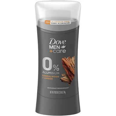 Désodorisant 72 h sans aluminium pour homme Dove Men+Care 0 % Aluminium Parfum de Bois de Santal et Ambre avec hydratant à base de plantes