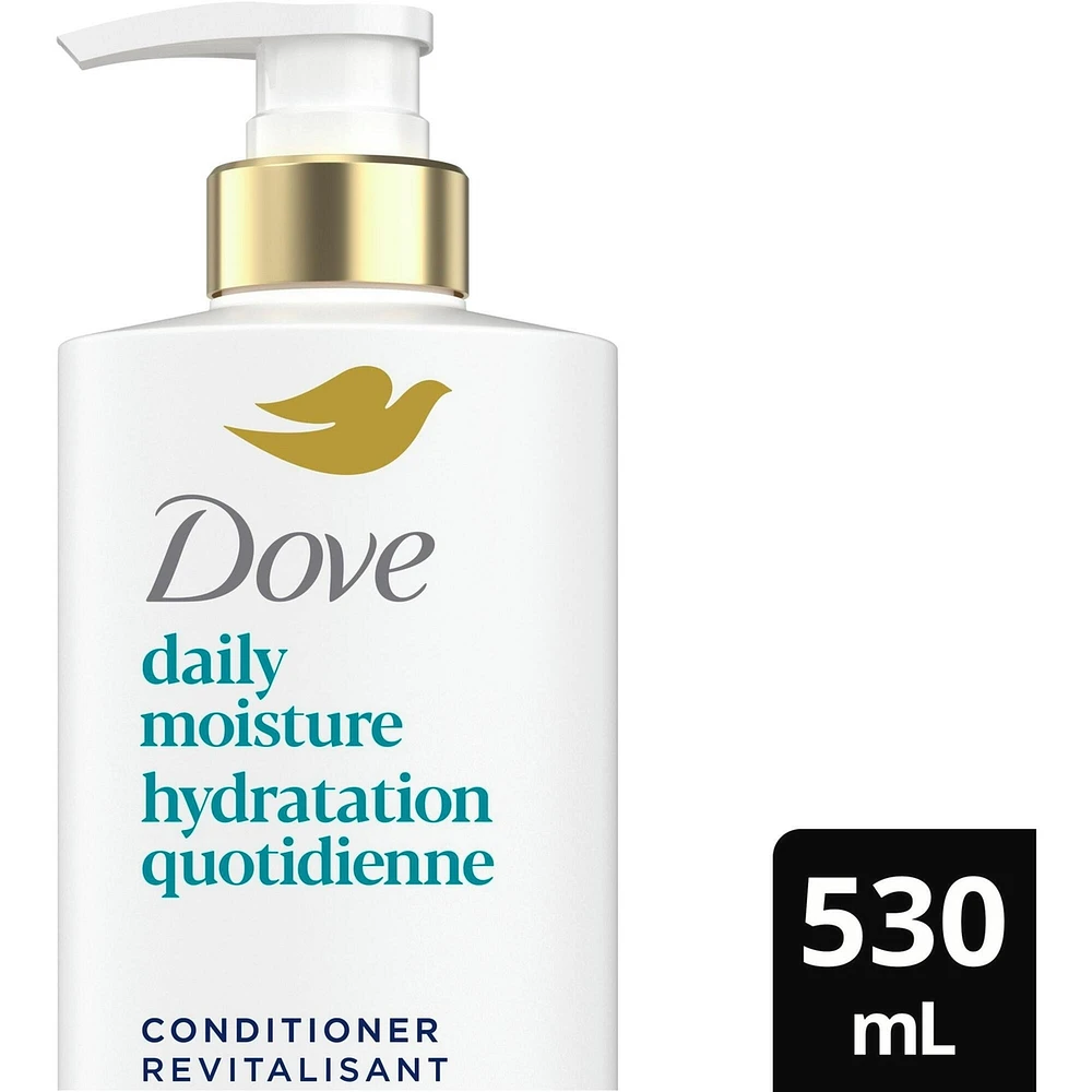 Revitalisant pour Cheveux Secs Dove Hydratation quotidienne avec Soin Protéine Liquide Bio et Sérum d'Acide Hyaluronique, 530 ML