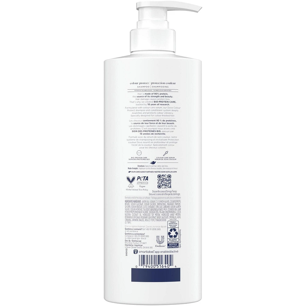 Dove Colour Protect Shampoo for Colour Treated Hair, with Liquid Bio-Protein Care